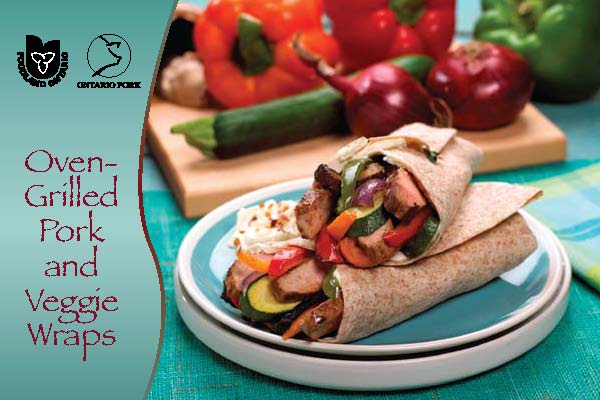 Oven-Grilled Pork and Veggie Wraps